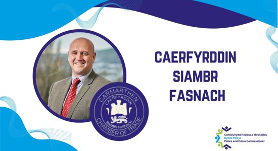 CHTh yn mynychu Cynulliad Mis Chwefror Siambr Fasnach Caerfyrddin 