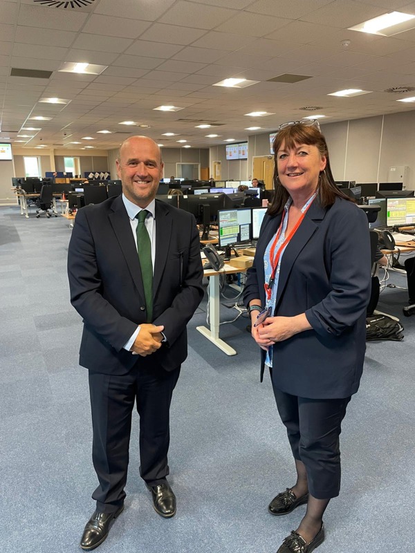 PCC Dafydd Llywelyn at the Force Control Centre