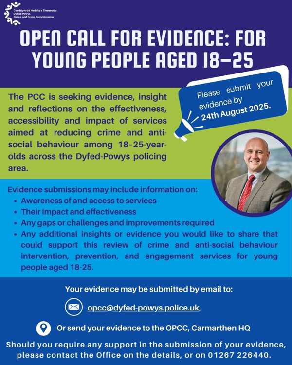 Flyer advertising the Open Call for Evidence