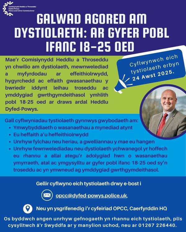 Open Call for Evidence poster in Welsh Open Call for Evidence poster in Welsh